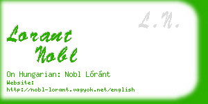 lorant nobl business card