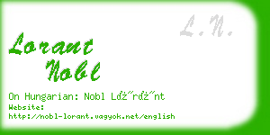 lorant nobl business card